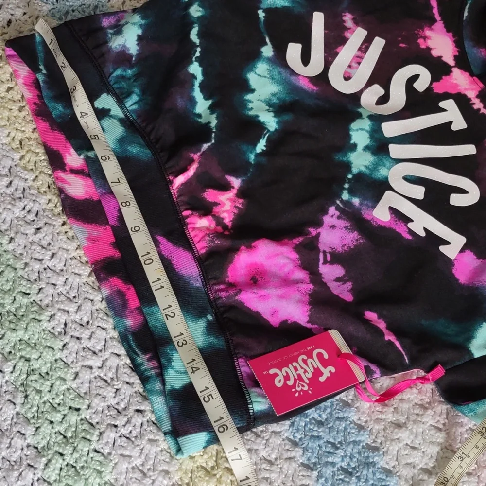 NWT Justice M(10) Tie Dye Cropped Hoodie